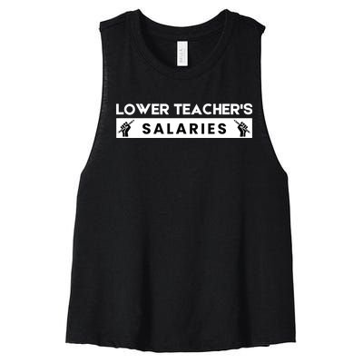 Lower Teacher's Salaries Women's Racerback Cropped Tank