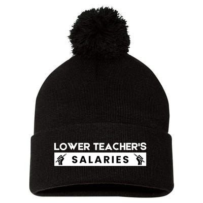 Lower Teacher's Salaries Pom Pom 12in Knit Beanie