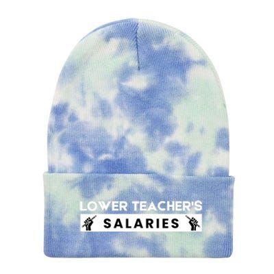 Lower Teacher's Salaries Tie Dye 12in Knit Beanie