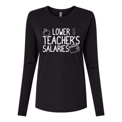 Lower Teacher Salaries Lower Teachers Salaries Womens Cotton Relaxed Long Sleeve T-Shirt