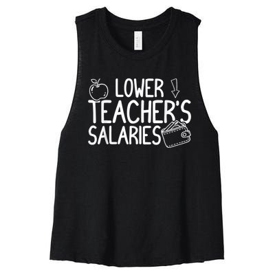 Lower Teacher Salaries Lower Teachers Salaries Women's Racerback Cropped Tank