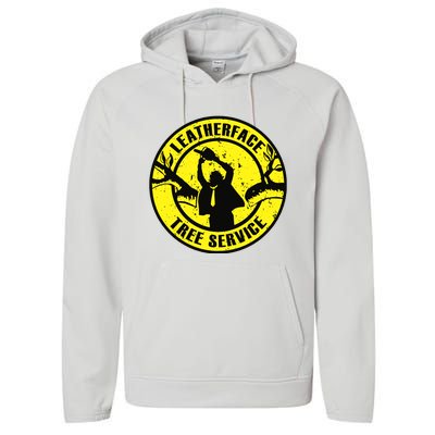 Leatherface Tree Service Performance Fleece Hoodie