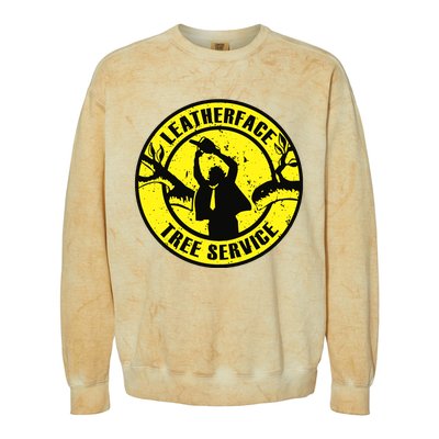 Leatherface Tree Service Colorblast Crewneck Sweatshirt