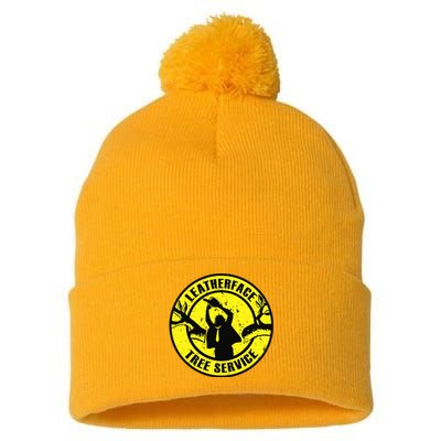 Leatherface Tree Service Pom Pom 12in Knit Beanie