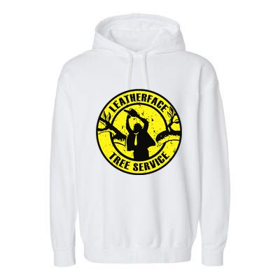 Leatherface Tree Service Garment-Dyed Fleece Hoodie