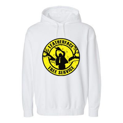 Leatherface Tree Service Garment-Dyed Fleece Hoodie