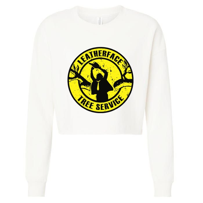 Leatherface Tree Service Cropped Pullover Crew