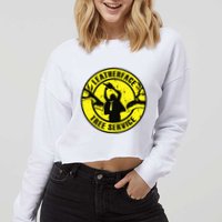 Leatherface Tree Service Cropped Pullover Crew