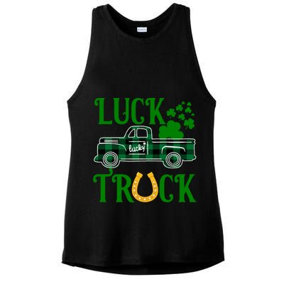 Luck Truck St Patrick's Day Festive Ladies PosiCharge Tri-Blend Wicking Tank