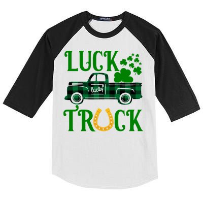 Luck Truck St Patrick's Day Festive Kids Colorblock Raglan Jersey