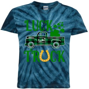 Luck Truck St Patrick's Day Festive Kids Tie-Dye T-Shirt