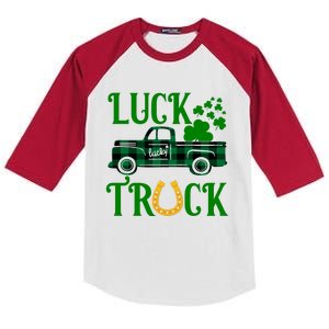 Luck Truck St Patrick's Day Festive Kids Colorblock Raglan Jersey