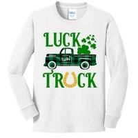 Luck Truck St Patrick's Day Festive Kids Long Sleeve Shirt