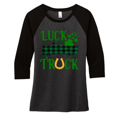 Luck Truck St Patrick's Day Festive Women's Tri-Blend 3/4-Sleeve Raglan Shirt