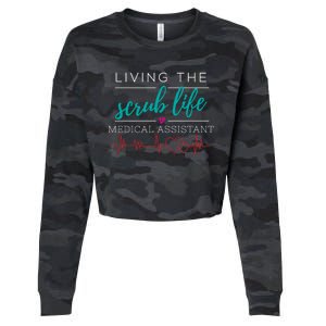 Living The Scrub Life Nurse Medical Assistant Cool Gift Cropped Pullover Crew