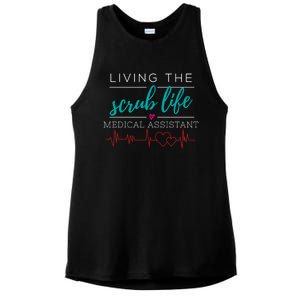 Living The Scrub Life Nurse Medical Assistant Cool Gift Ladies PosiCharge Tri-Blend Wicking Tank