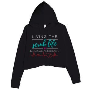 Living The Scrub Life Nurse Medical Assistant Cool Gift Crop Fleece Hoodie