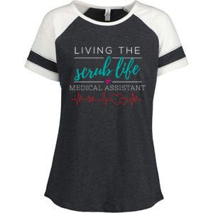 Living The Scrub Life Nurse Medical Assistant Cool Gift Enza Ladies Jersey Colorblock Tee