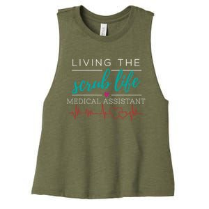 Living The Scrub Life Nurse Medical Assistant Cool Gift Women's Racerback Cropped Tank