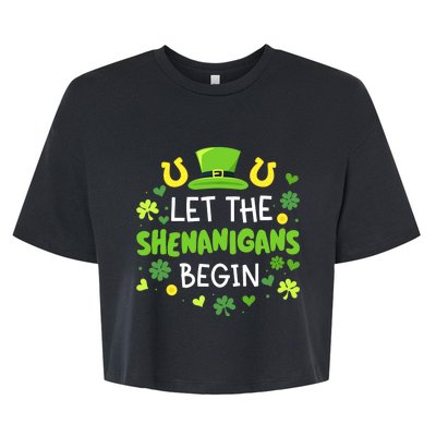 Let the shenanigans begin with shamrocks for St Patricks day Bella+Canvas Jersey Crop Tee