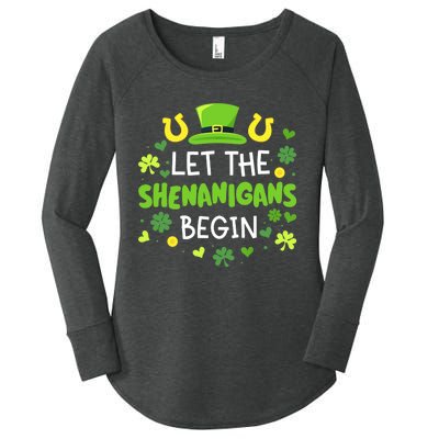 Let the shenanigans begin with shamrocks for St Patricks day Women's Perfect Tri Tunic Long Sleeve Shirt