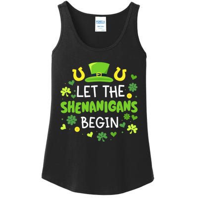 Let the shenanigans begin with shamrocks for St Patricks day Ladies Essential Tank