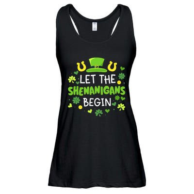 Let the shenanigans begin with shamrocks for St Patricks day Ladies Essential Flowy Tank