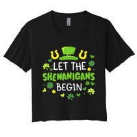 Let the shenanigans begin with shamrocks for St Patricks day Women's Crop Top Tee