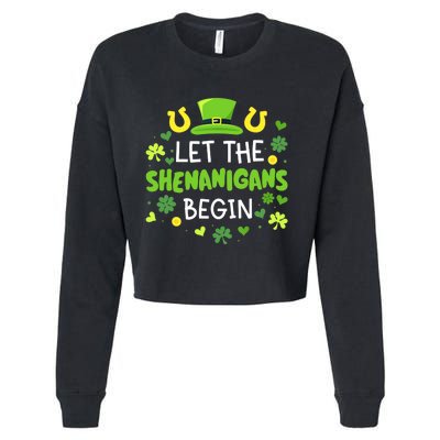 Let the shenanigans begin with shamrocks for St Patricks day Cropped Pullover Crew