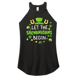 Let the shenanigans begin with shamrocks for St Patricks day Women's Perfect Tri Rocker Tank