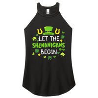 Let the shenanigans begin with shamrocks for St Patricks day Women's Perfect Tri Rocker Tank