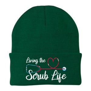 Living The Scrub Life Stethoscope Nursing Nursery Nurse Cool Gift Knit Cap Winter Beanie