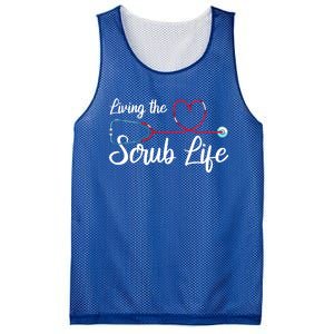 Living The Scrub Life Stethoscope Nursing Nursery Nurse Cool Gift Mesh Reversible Basketball Jersey Tank