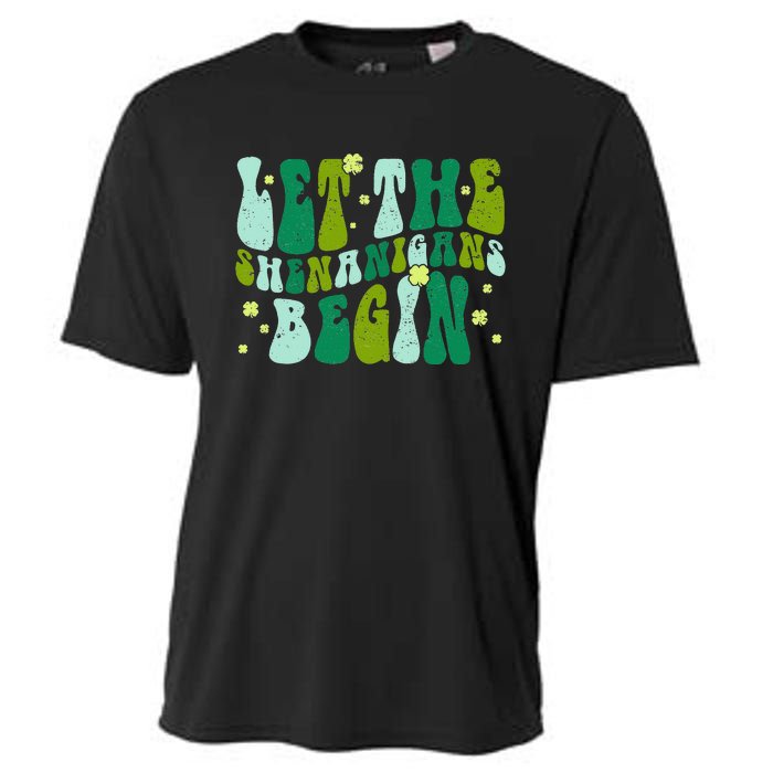 Let The Shenanigans Begin Groovy St Patricks Day Cooling Performance Crew T-Shirt