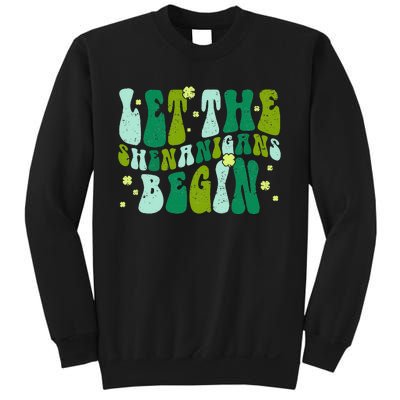 Let The Shenanigans Begin Groovy St Patricks Day Sweatshirt