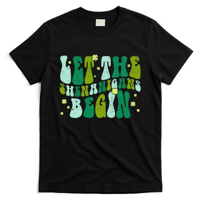 Let The Shenanigans Begin Groovy St Patricks Day T-Shirt