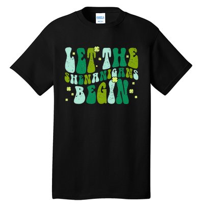 Let The Shenanigans Begin Groovy St Patricks Day Tall T-Shirt