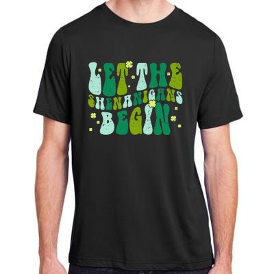 Let The Shenanigans Begin Groovy St Patricks Day Adult ChromaSoft Performance T-Shirt