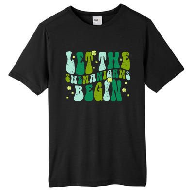 Let The Shenanigans Begin Groovy St Patricks Day Tall Fusion ChromaSoft Performance T-Shirt