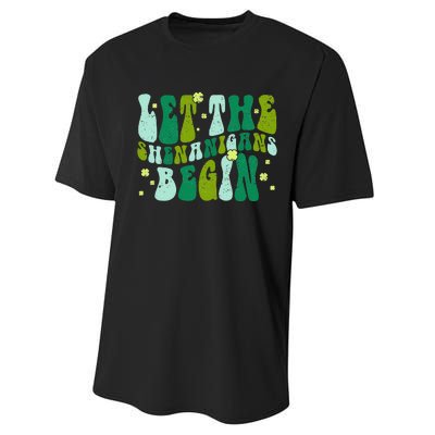 Let The Shenanigans Begin Groovy St Patricks Day Performance Sprint T-Shirt