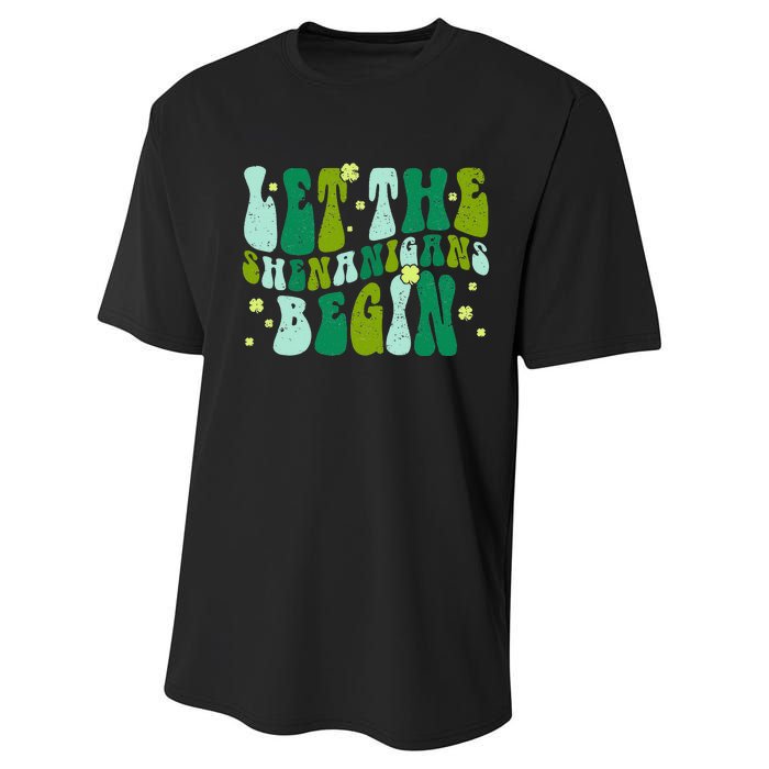 Let The Shenanigans Begin Groovy St Patricks Day Performance Sprint T-Shirt