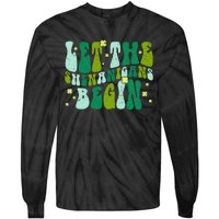 Let The Shenanigans Begin Groovy St Patricks Day Tie-Dye Long Sleeve Shirt