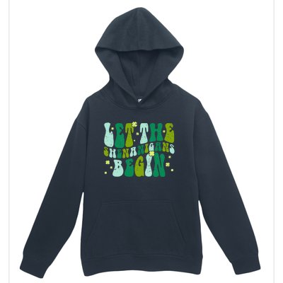 Let The Shenanigans Begin Groovy St Patricks Day Urban Pullover Hoodie