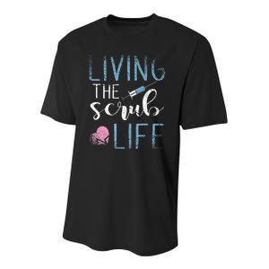 Living The Scrub Life Nurse Youth Performance Sprint T-Shirt