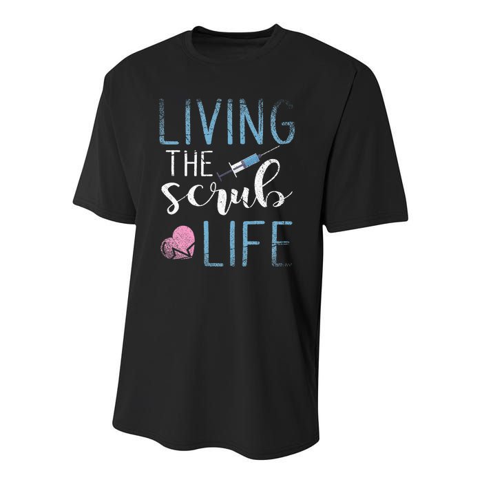 Living The Scrub Life Nurse Youth Performance Sprint T-Shirt