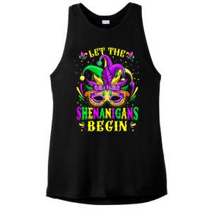 Let The Shenanigans Begin Mardi Gras Ladies PosiCharge Tri-Blend Wicking Tank