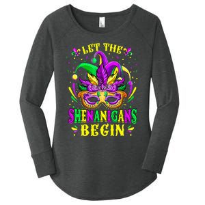 Let The Shenanigans Begin Mardi Gras Women's Perfect Tri Tunic Long Sleeve Shirt