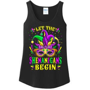 Let The Shenanigans Begin Mardi Gras Ladies Essential Tank