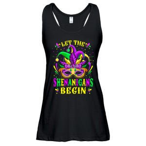 Let The Shenanigans Begin Mardi Gras Ladies Essential Flowy Tank