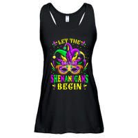 Let The Shenanigans Begin Mardi Gras Ladies Essential Flowy Tank